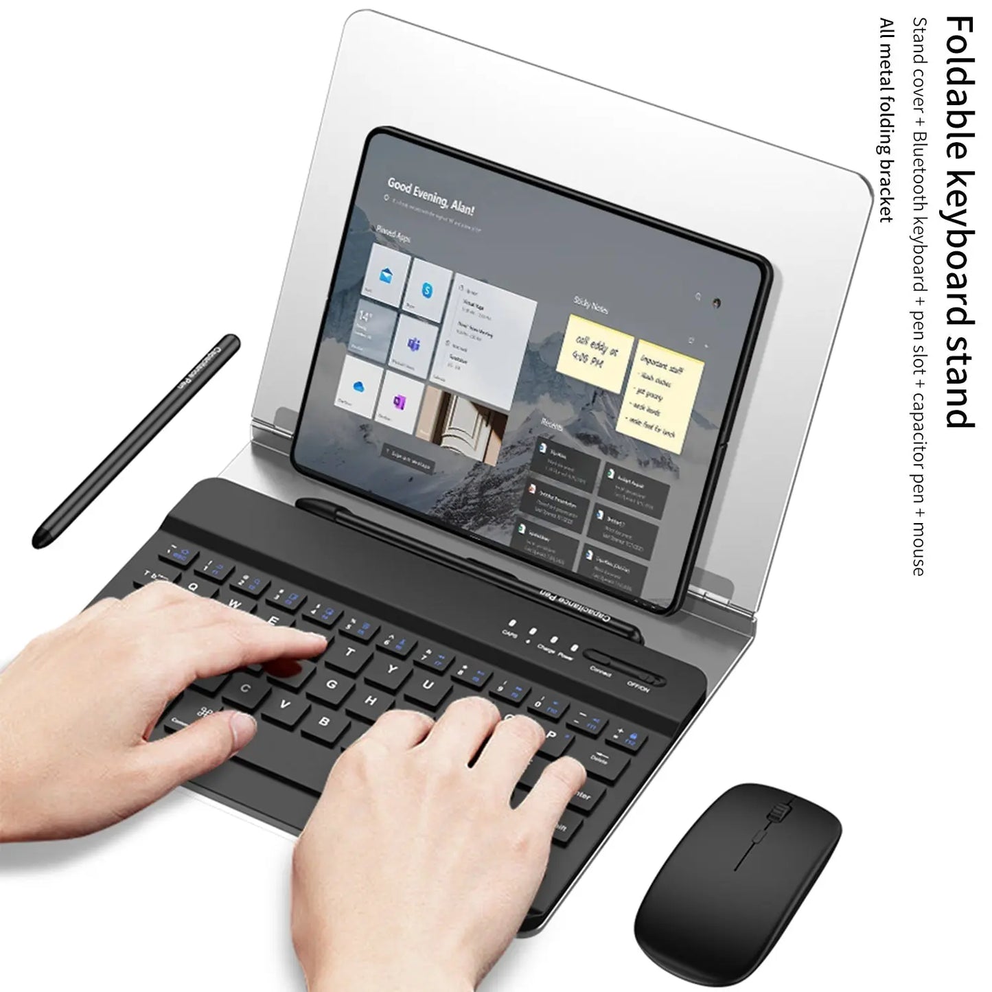 Bluetooth Magnetic Keyboard Metal Bracket For Samsung Galaxy Z Fold Series Come With keyboard+Metal Cover+Capacitive Pen+mouse - Fold Case