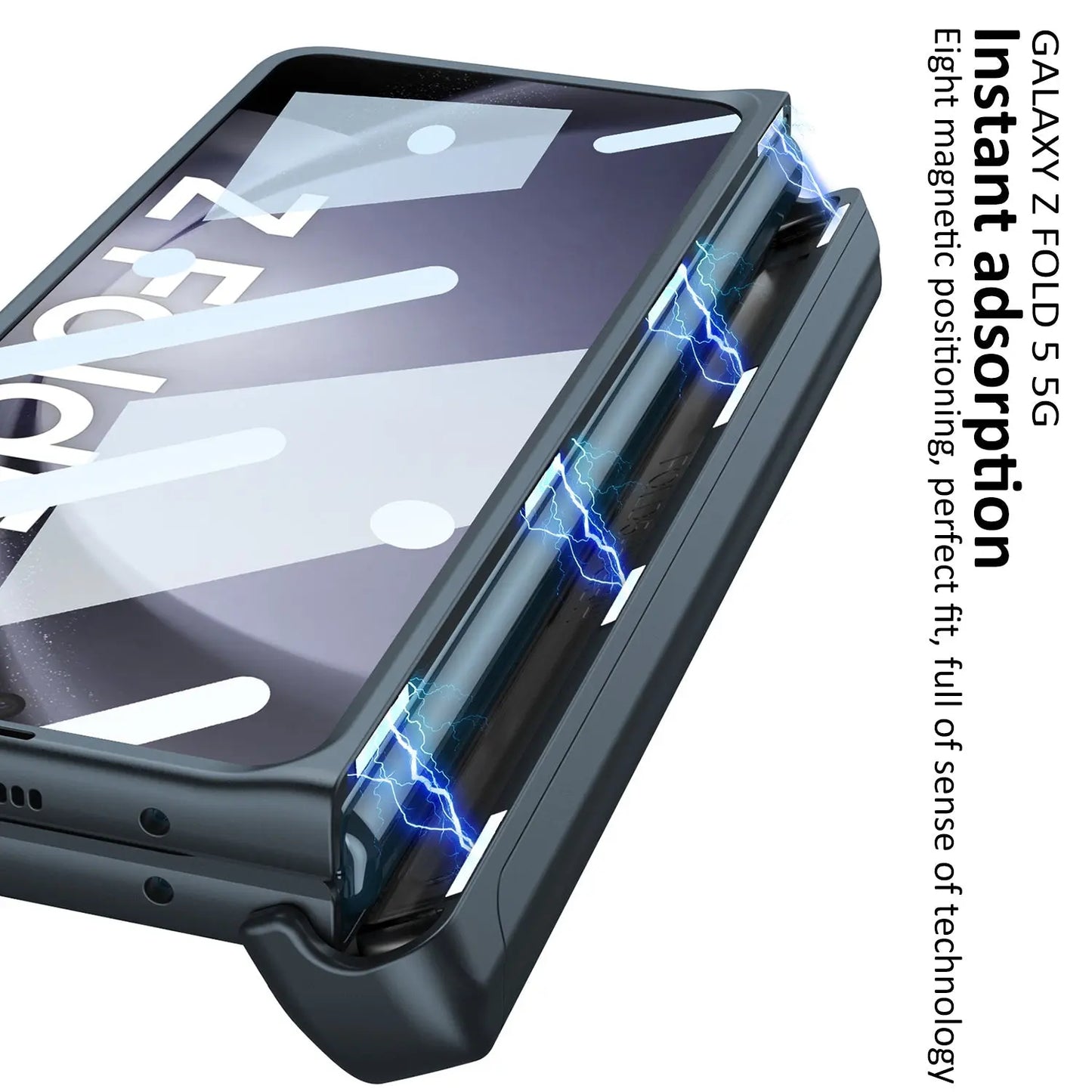 Armor All-included Magnetic Hinge Slide Pen Case Holder Phone Case With Back Screen Protector For Samsung Galaxy Z Fold3 Fold4 Fold5 - Fold Case