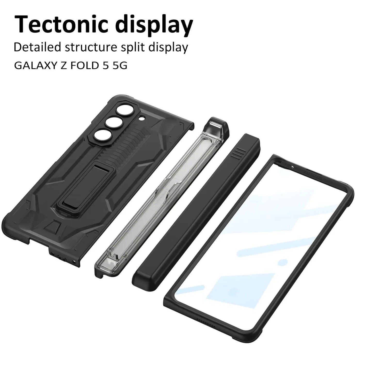 Armor All-included Magnetic Hinge Slide Pen Case Holder Phone Case With Back Screen Protector For Samsung Galaxy Z Fold3 Fold4 Fold5 - Fold Case