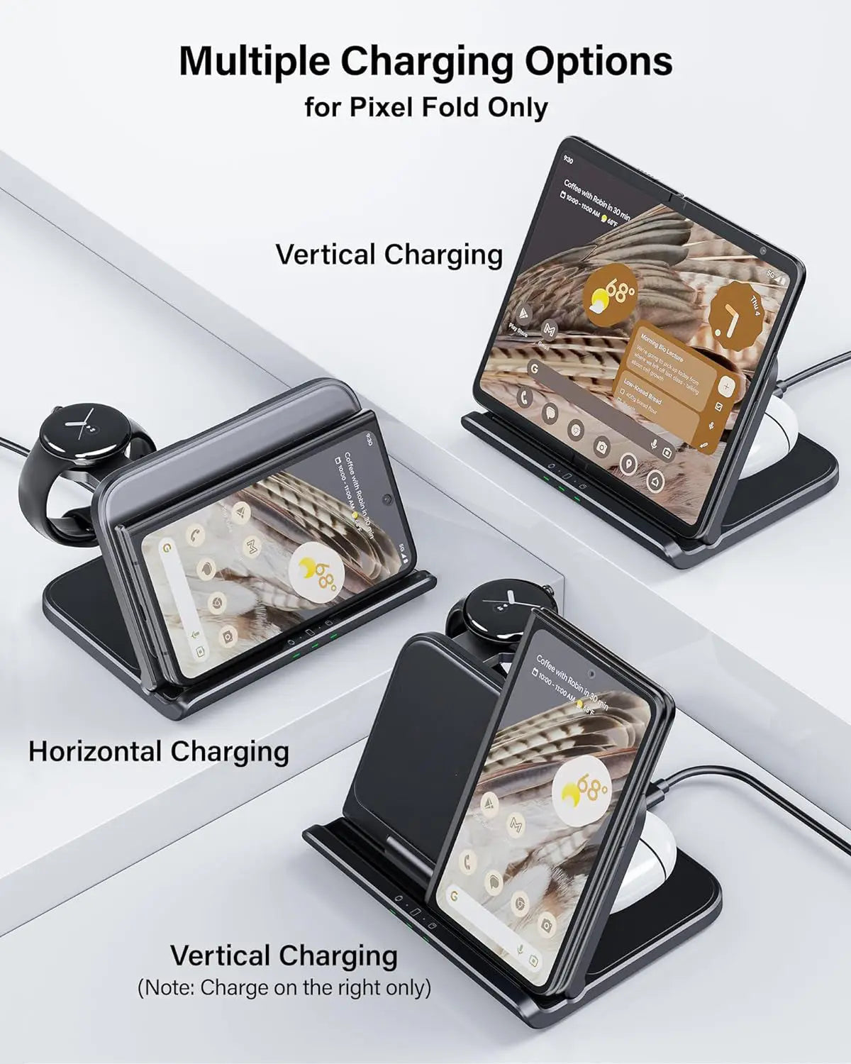 3 In 1 Fast Wireless Charger for Google Pixel Fold - Fold Case