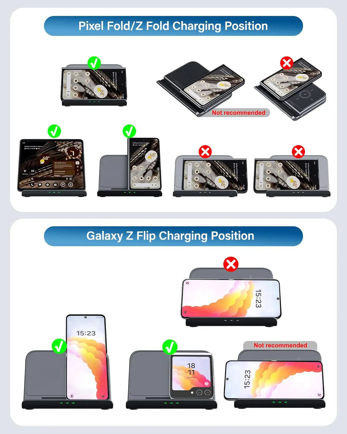 3 In 1 Fast Wireless Charger for Google Pixel Fold - Fold Case