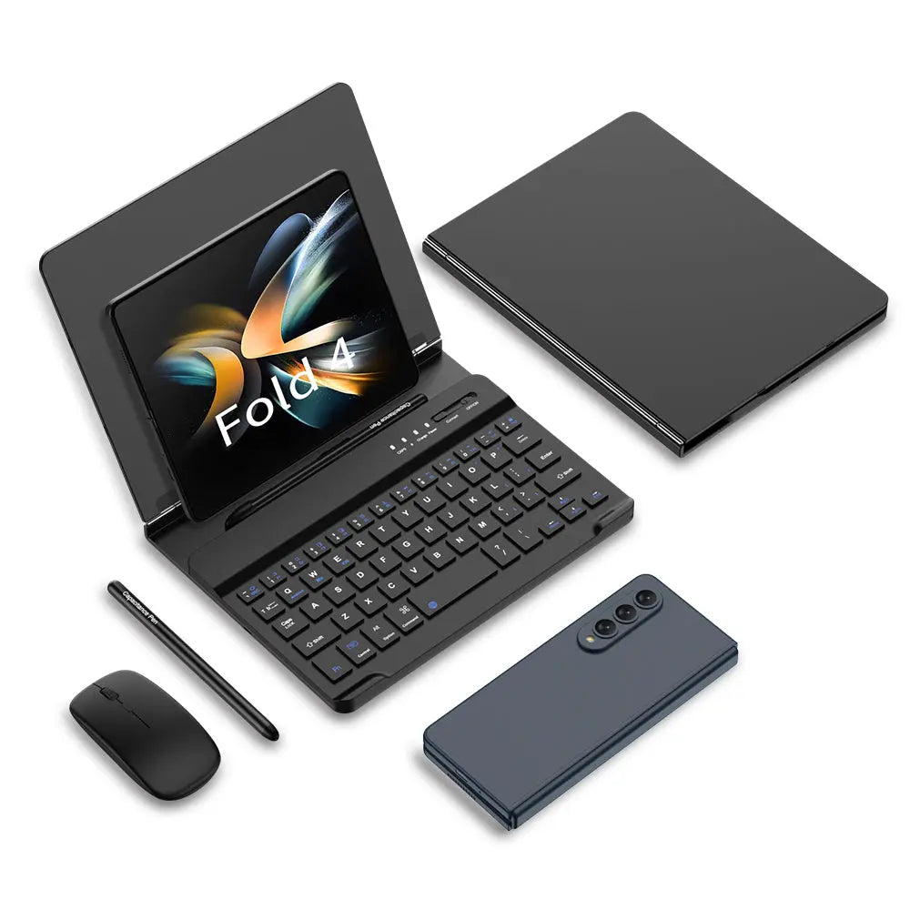 Bluetooth Magnetic Keyboard Metal Bracket For Samsung Galaxy Z Fold Series Come With keyboard+Metal Cover+Capacitive Pen+mouse - Fold Case