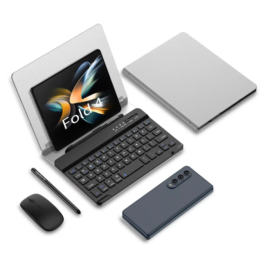 Bluetooth Magnetic Keyboard Metal Bracket For Samsung Galaxy Z Fold Series Come With keyboard+Metal Cover+Capacitive Pen+mouse - Fold Case