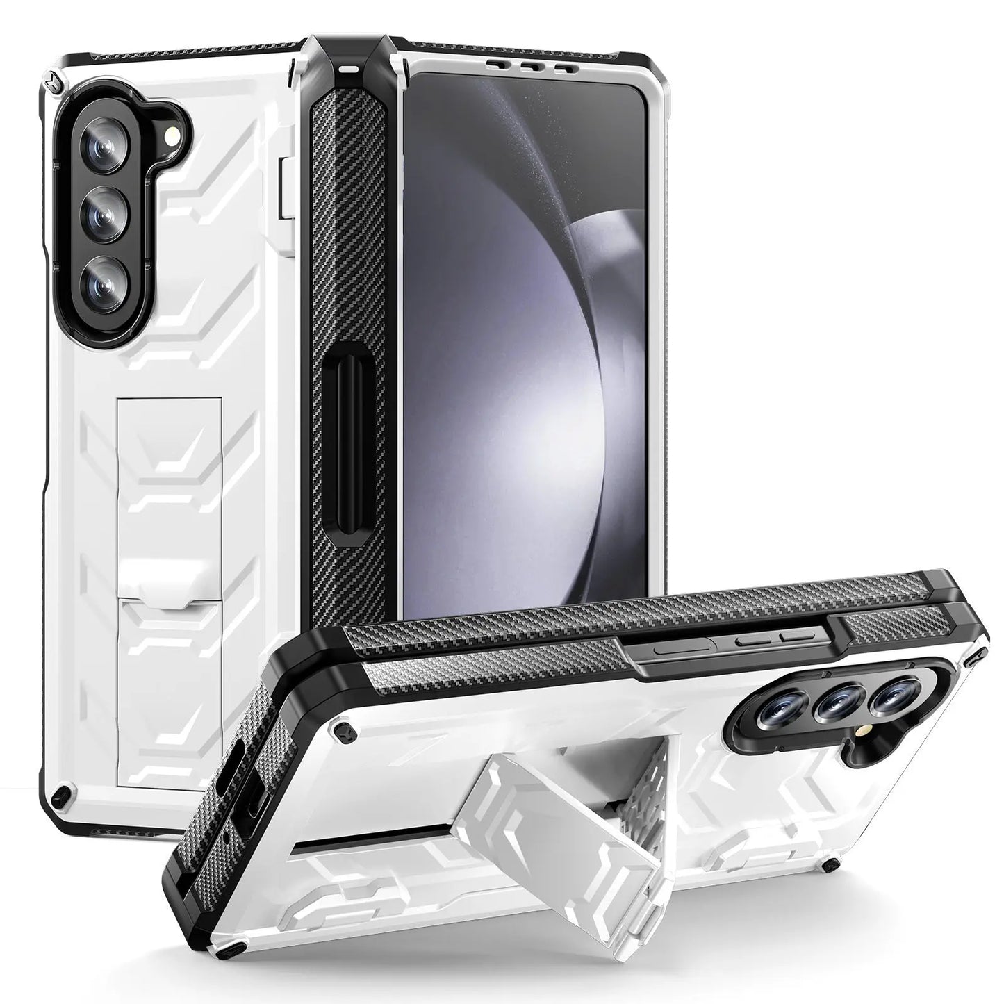 Double-Cover Mecha all-inclusive Rugged Phone Case For Samsung Galaxy Z Fold5 Fold4 Fold3 5G - Fold Case