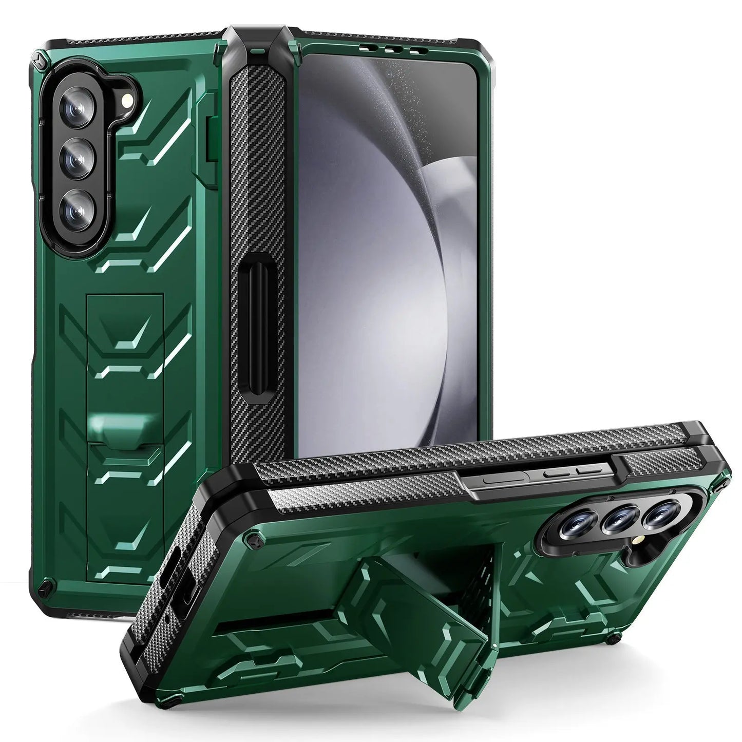 Double-Cover Mecha all-inclusive Rugged Phone Case For Samsung Galaxy Z Fold5 Fold4 Fold3 5G - Fold Case