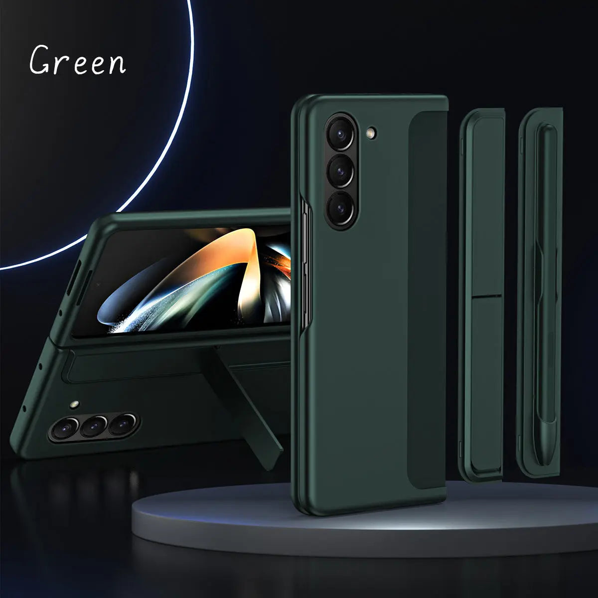 Anti-fall Protective Phone Case With Pen Tray Shell and Bracket For Samsung Galaxy Z Fold5 Fold4 Fold3 - Fold Case