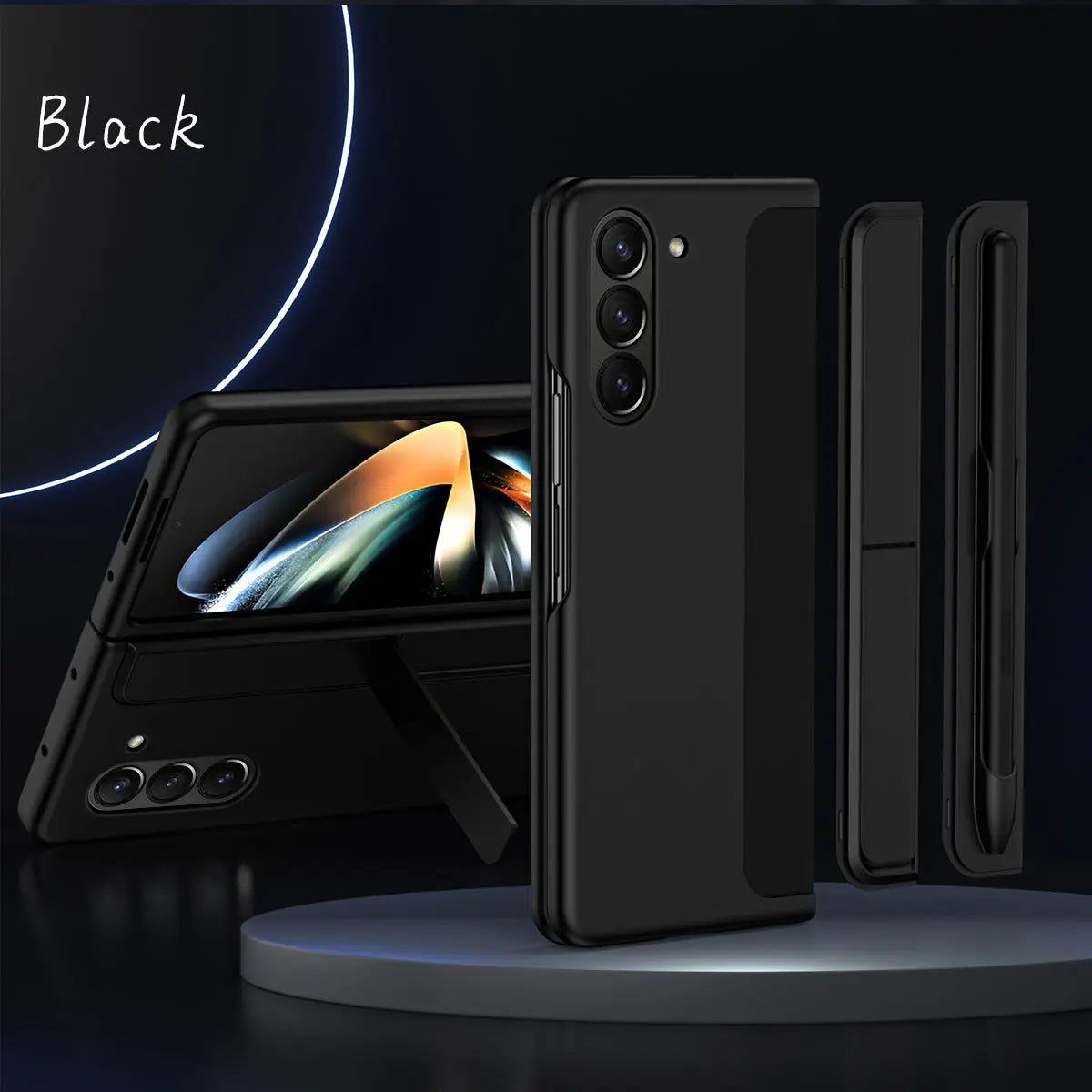 Anti-fall Protective Phone Case With Pen Tray Shell and Bracket For Samsung Galaxy Z Fold5 Fold4 Fold3 - Fold Case