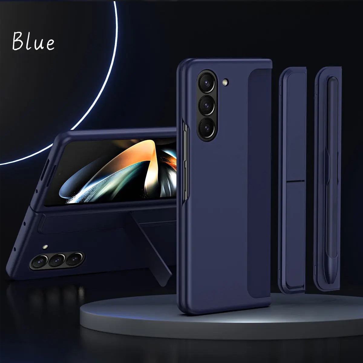 Anti-fall Protective Phone Case With Pen Tray Shell and Bracket For Samsung Galaxy Z Fold5 Fold4 Fold3 - Fold Case