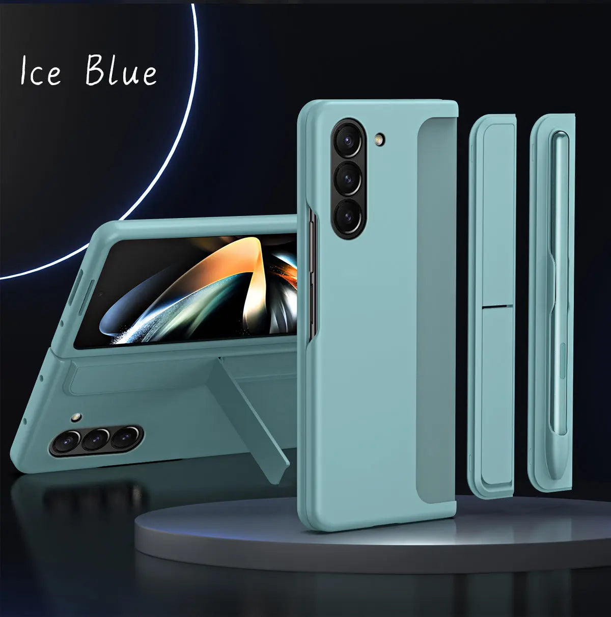 Anti-fall Protective Phone Case With Pen Tray Shell and Bracket For Samsung Galaxy Z Fold5 Fold4 Fold3 - Fold Case