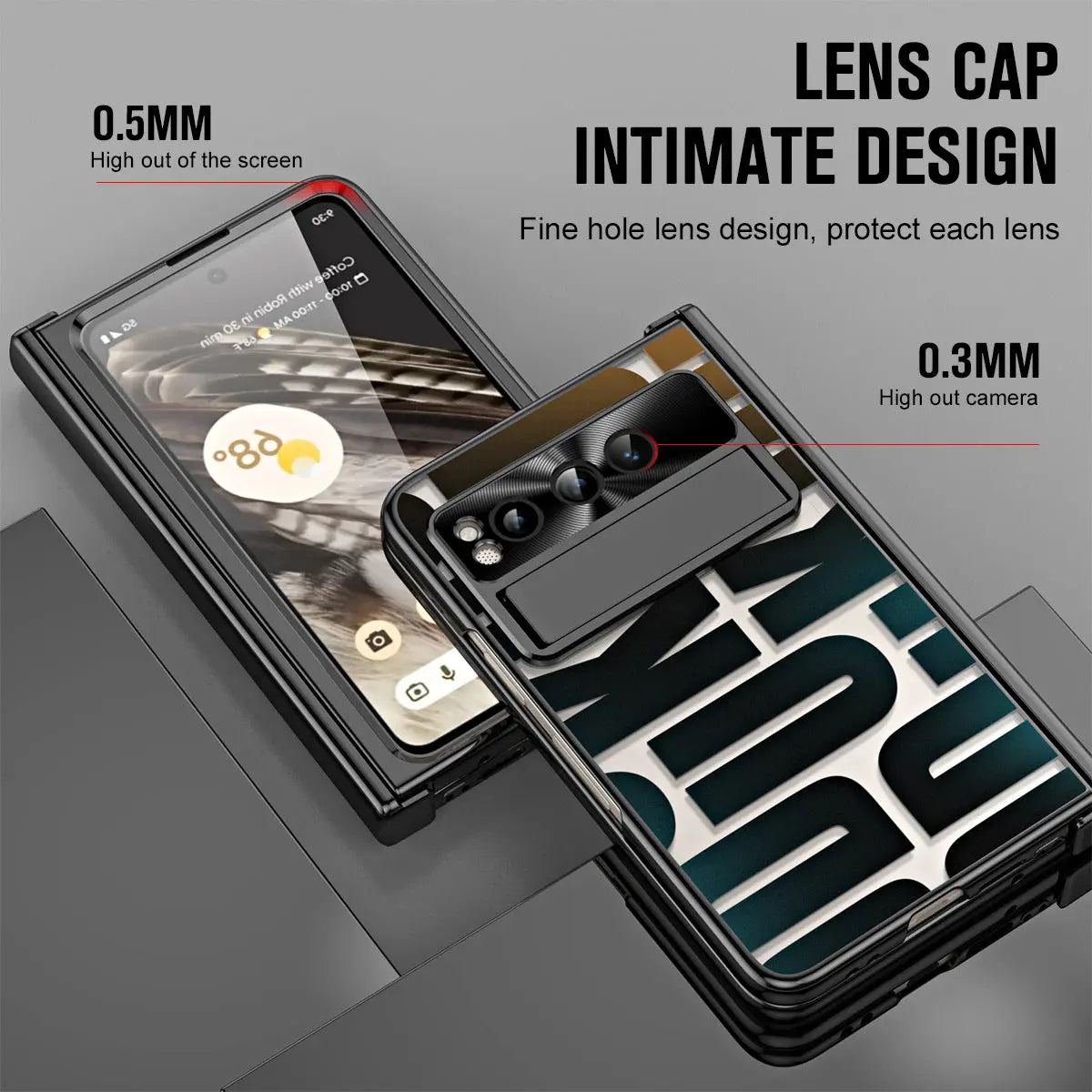 Popular Google Pixel Fold Case with Dual Hinge Protective Screen Protector and Hidden Kickstand Pen Holder Stylus - Fold Case