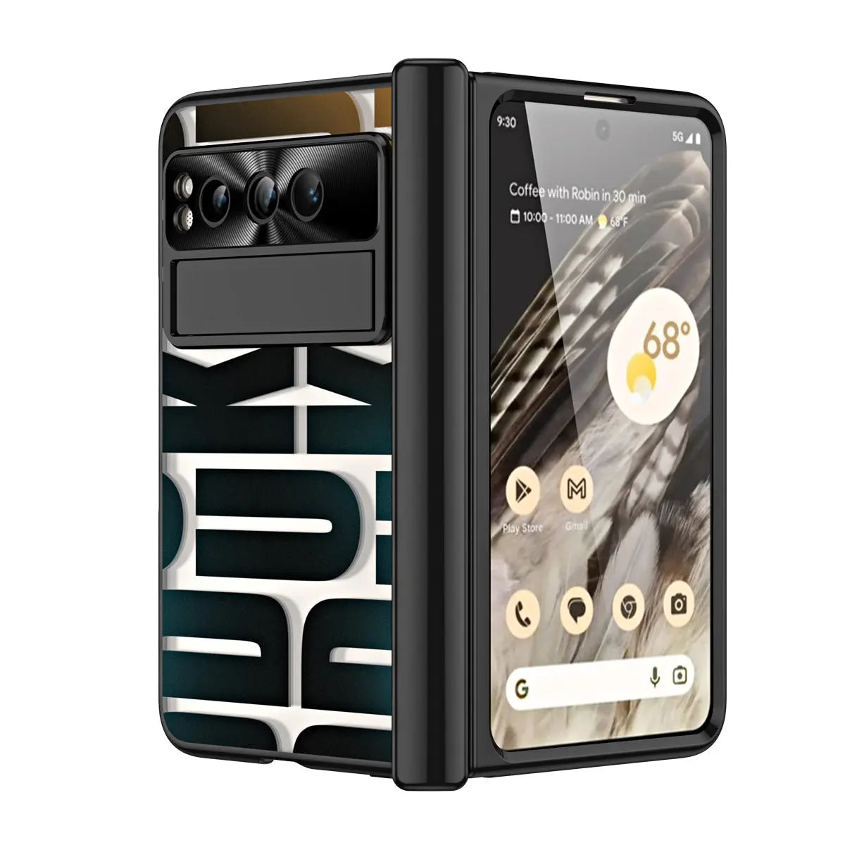 Popular Google Pixel Fold Case with Dual Hinge Protective Screen Protector and Hidden Kickstand Pen Holder Stylus - Fold Case
