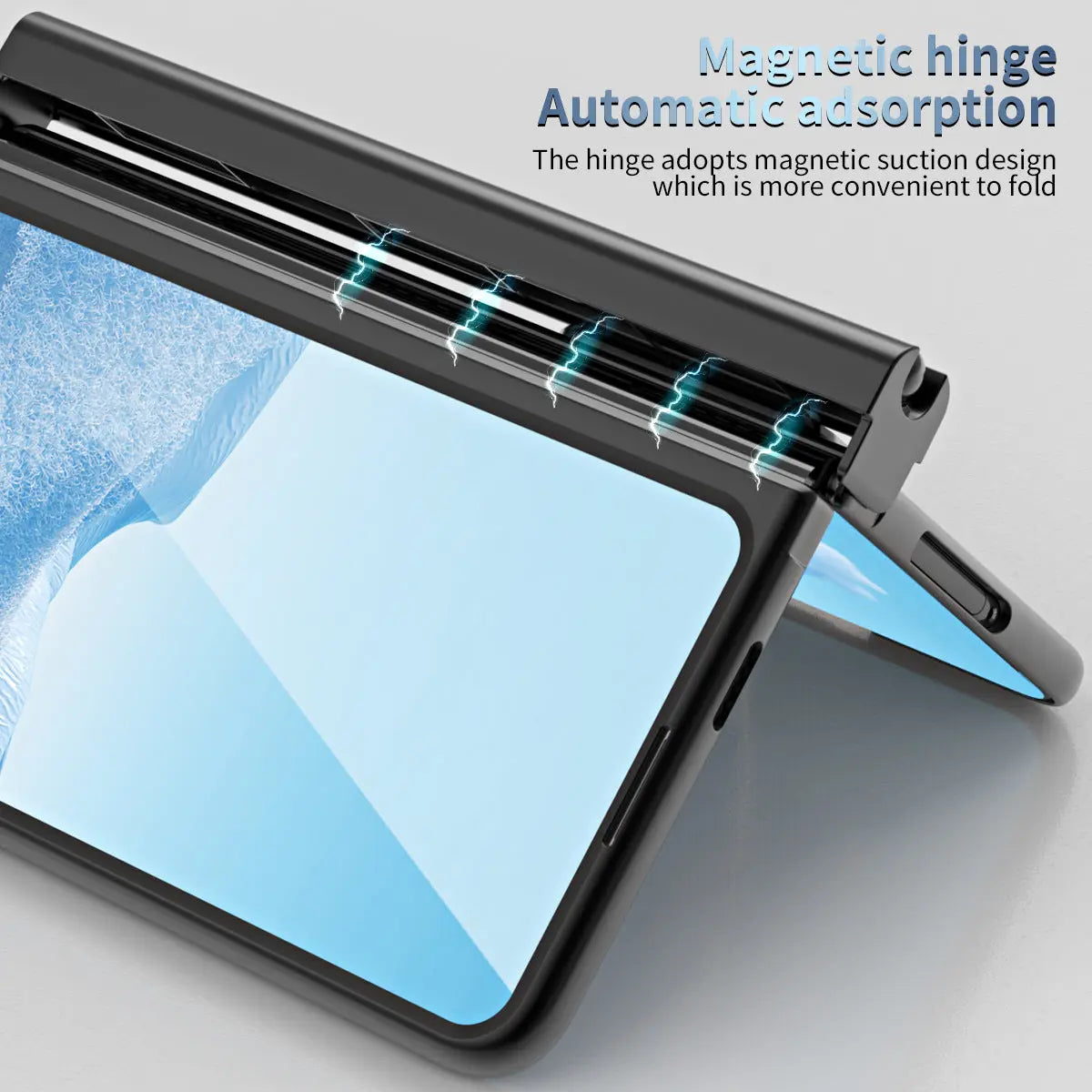 Slim Anodized Google Pixel Fold Case with Hinge Protective Screen Protector Pen Slot and Stylus - Fold Case