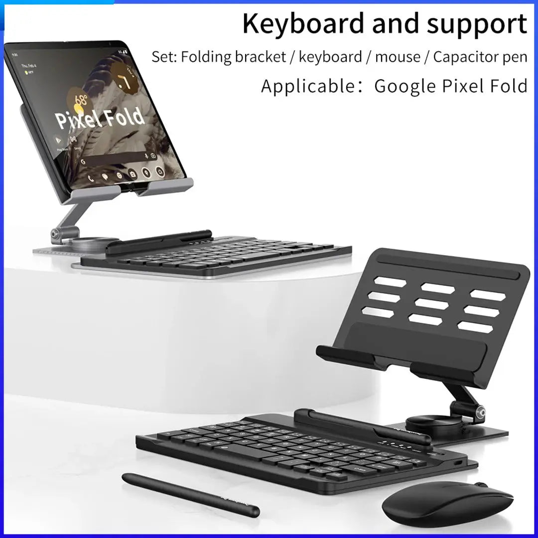 Desk Stand and Bluetooth Keyboard Combo for Google Pixel Fold - Fold Case