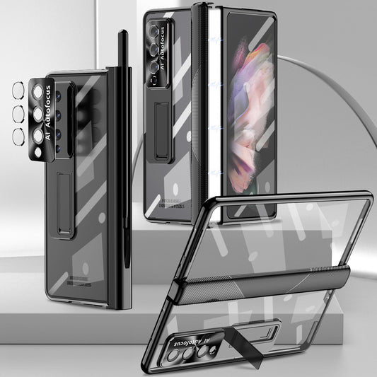 Magnetic Hinge Clear Case With S Pen Holder - Galaxy Z Fold Series