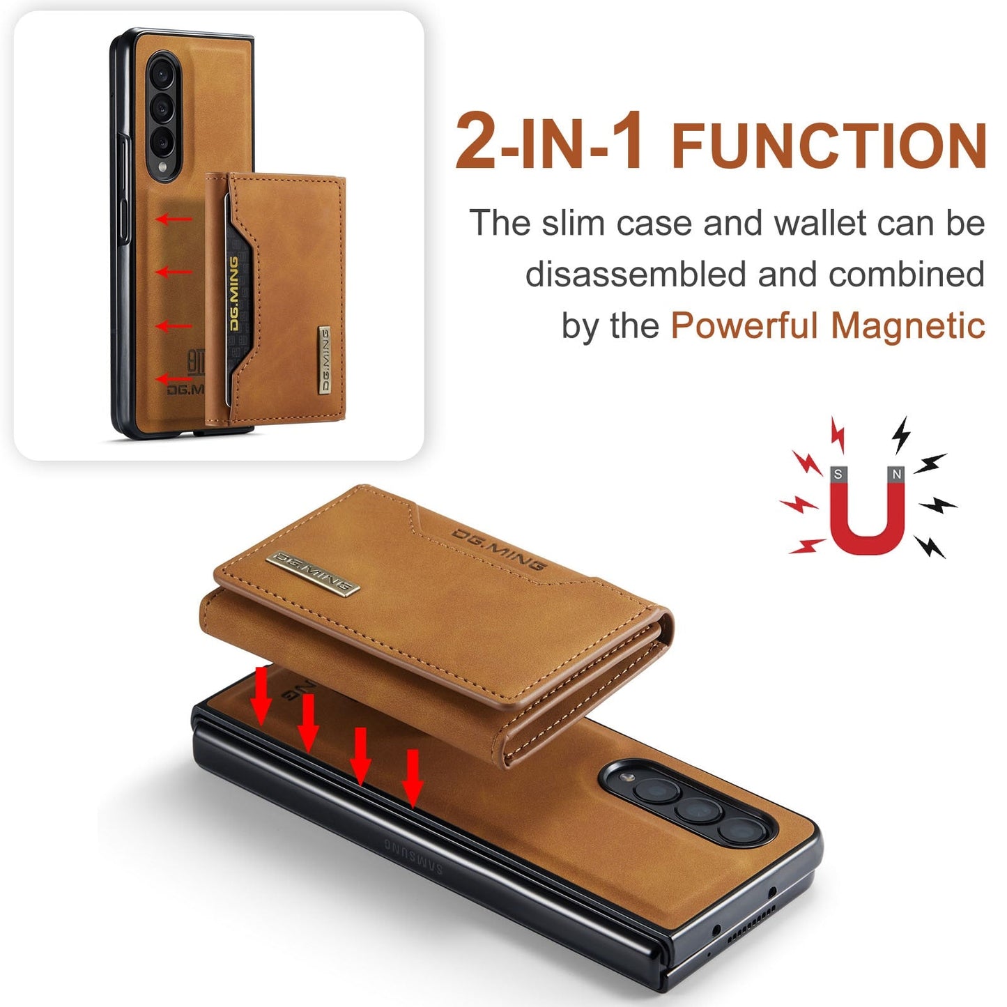2 In 1 Leather Wallet Case