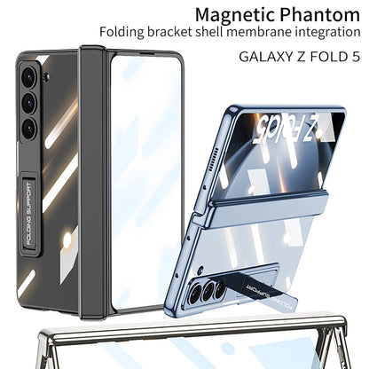 Magnetic Hinge Invisible Bracket Electroplated Protective Phone Case For Samsung Galaxy Z Fold5 Fold4