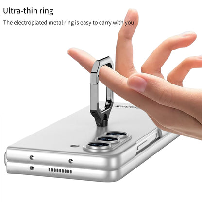 Luxury All-inclusive Ring Holder Phone Case With Back Screen Protector For Samsung Galaxy Z Fold 5