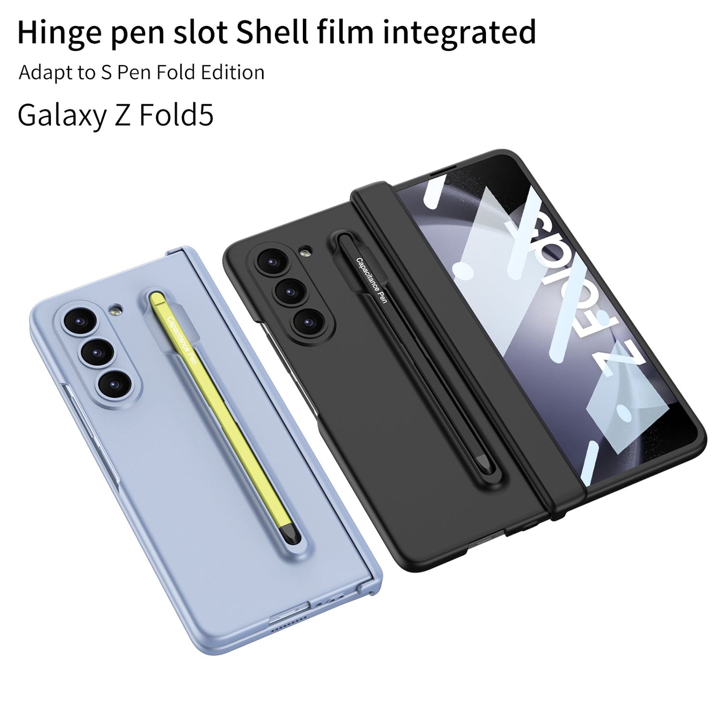 Magnetic Hinge Anti-fall Protective Phone Case With Pen Tray Shell and Film For Samsung Galaxy Z Fold5