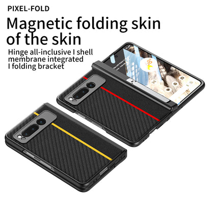 Magnetic All-inclusive Leather Case With Tempered Film For Google Pixel Fold With Invisible Bracket