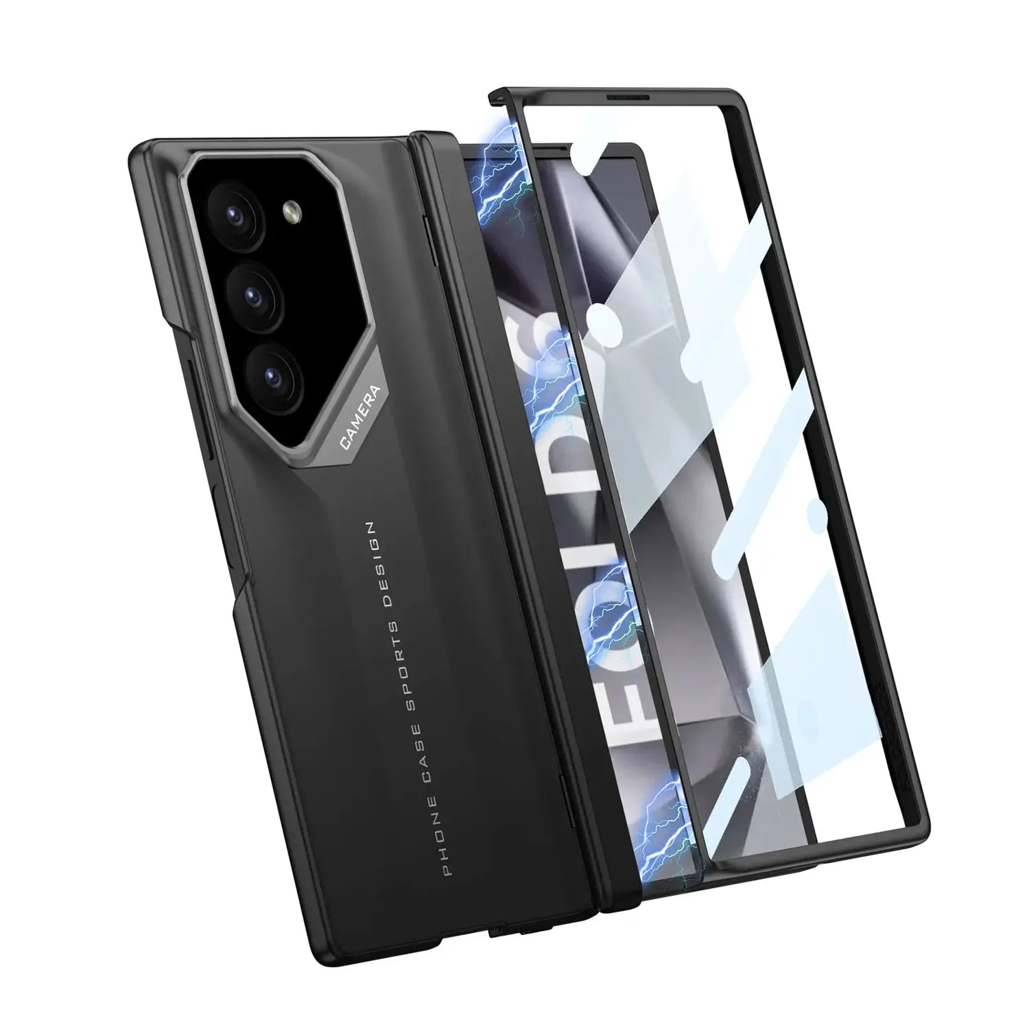 Galaxy Z Fold Sports Magnetic Hinge Shockproof Case with Screen Protector - Fold Case