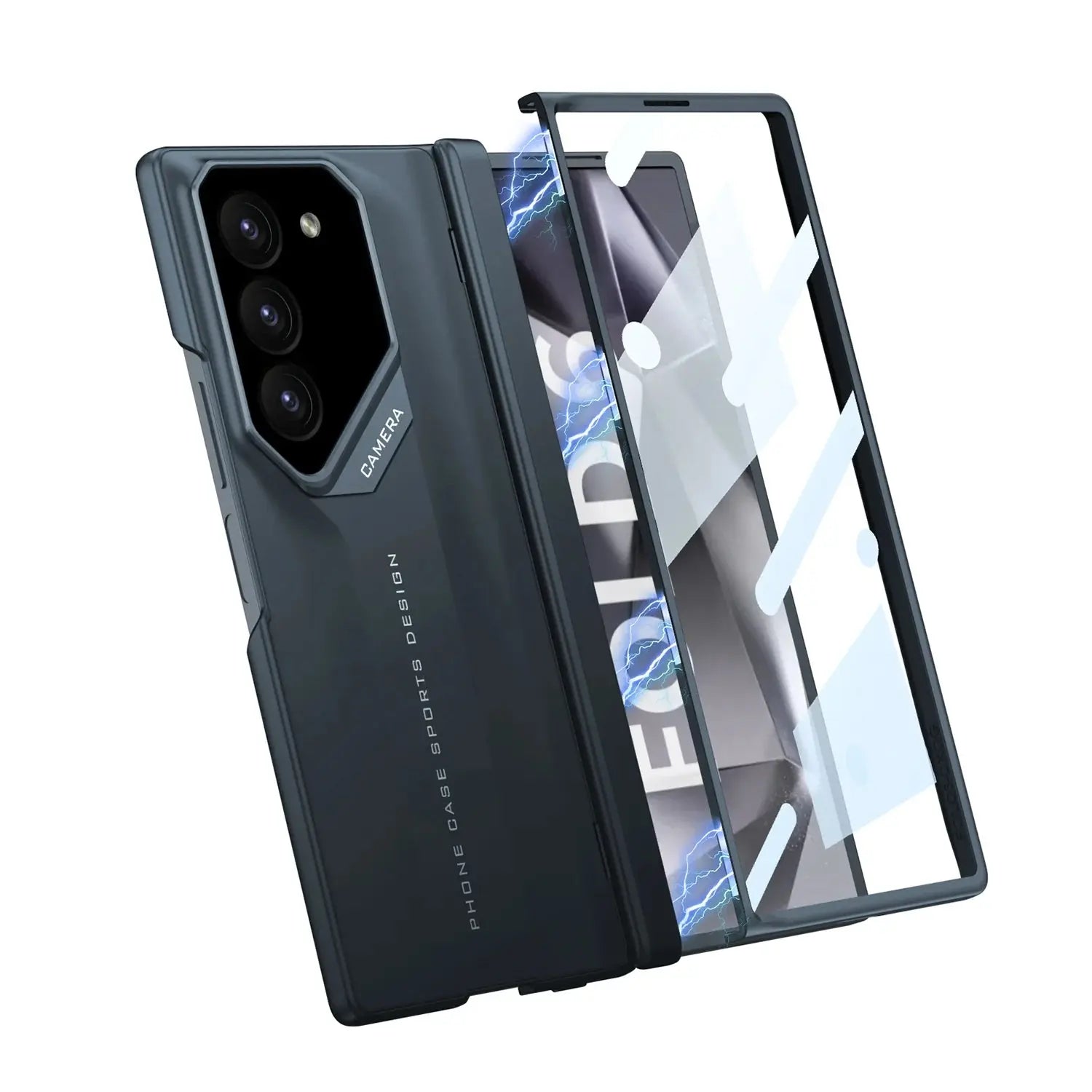 Galaxy Z Fold Sports Magnetic Hinge Shockproof Case with Screen Protector - Fold Case