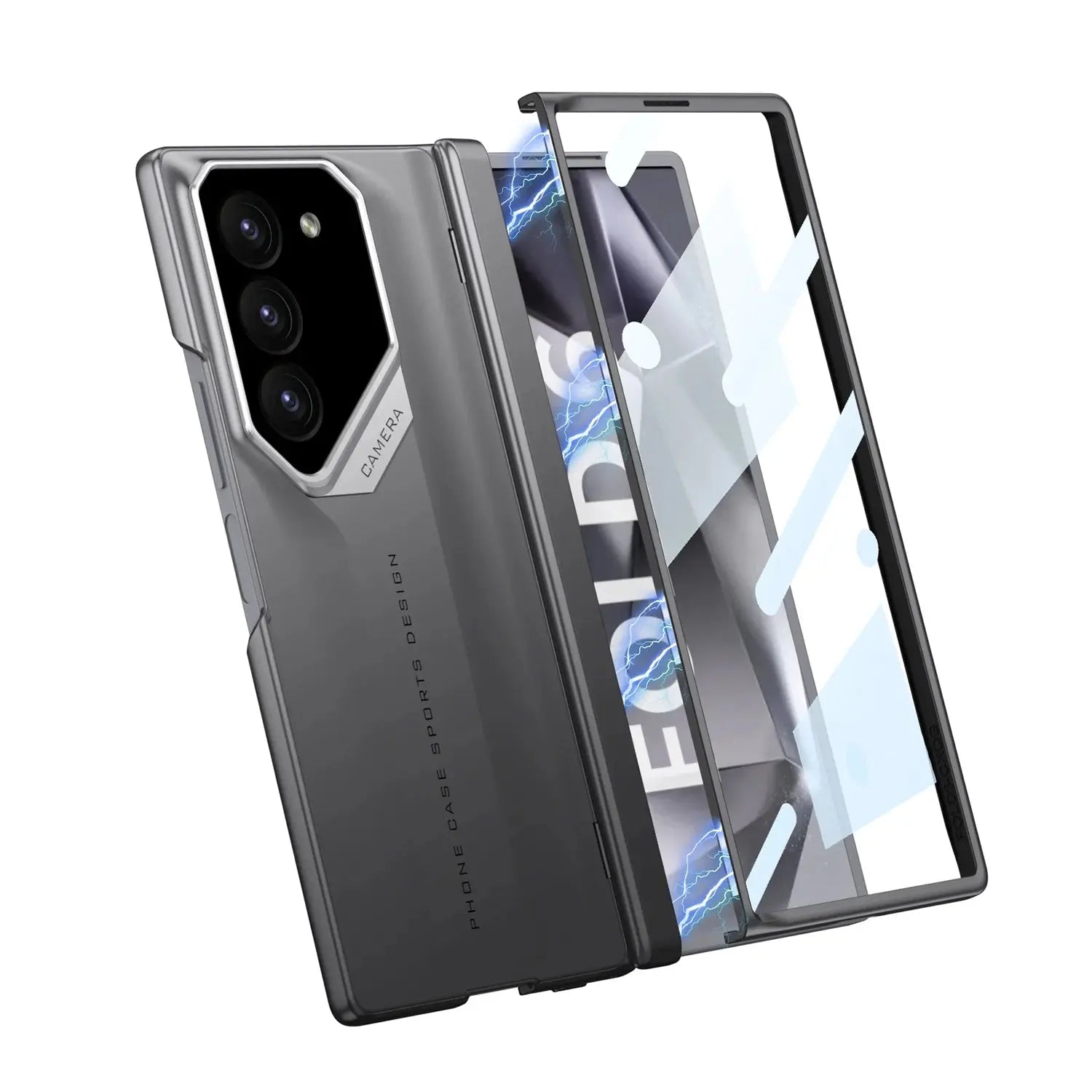 Galaxy Z Fold Sports Magnetic Hinge Shockproof Case with Screen Protector - Fold Case