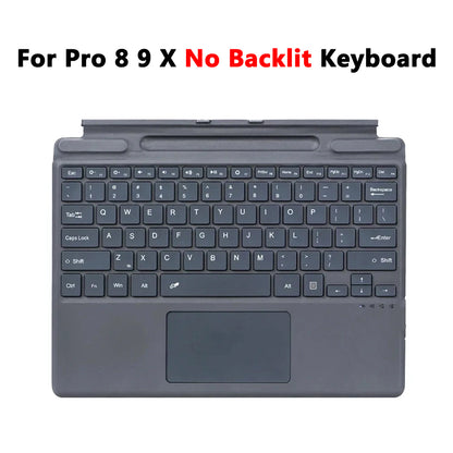 Backlit Keyboard with Trackpad for Microsoft Surface Pro 3-9 and Surface Pro X – Multilingual Support (Arabic, Spanish, Korean, Hebrew, Russian, Portuguese)