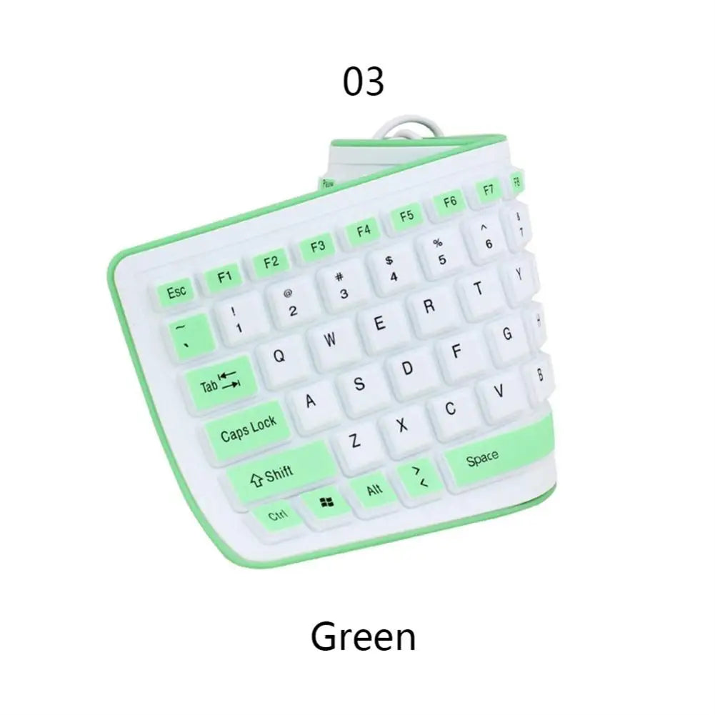 Portable Silent Foldable Silicone Keyboard – USB Waterproof Roll-Up Keyboard for PC & Laptop