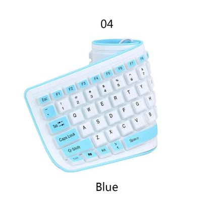 Portable Silent Foldable Silicone Keyboard – USB Waterproof Roll-Up Keyboard for PC & Laptop