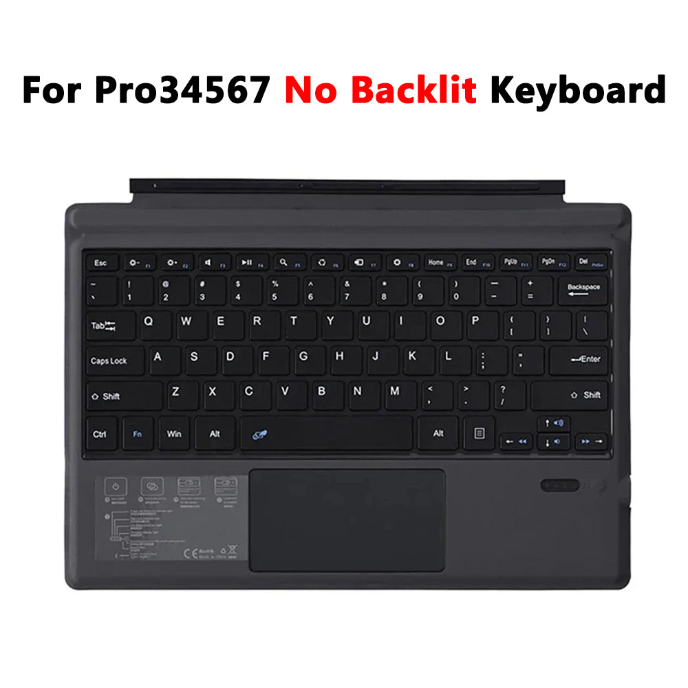 Backlit Keyboard with Trackpad for Microsoft Surface Pro 3-9 and Surface Pro X – Multilingual Support (Arabic, Spanish, Korean, Hebrew, Russian, Portuguese)