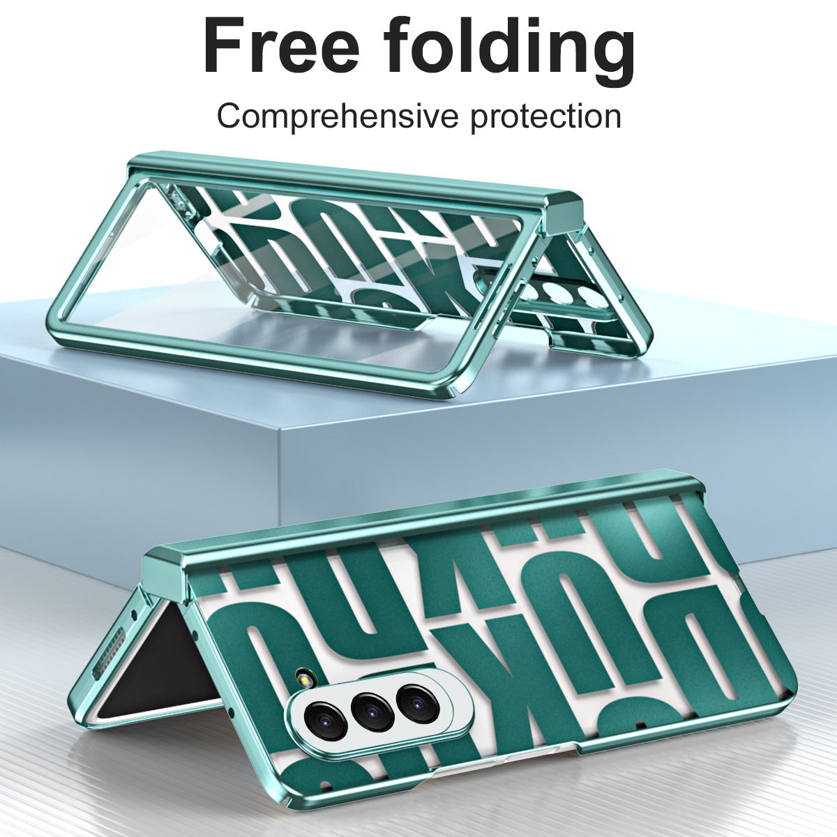 Trend Design Galaxy Z Fold5 Fold4 Fold3 Phantom Plating Case with Hinge Protector