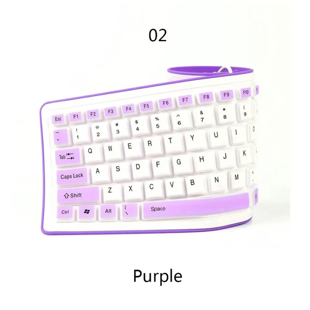 Portable Silent Foldable Silicone Keyboard – USB Waterproof Roll-Up Keyboard for PC & Laptop