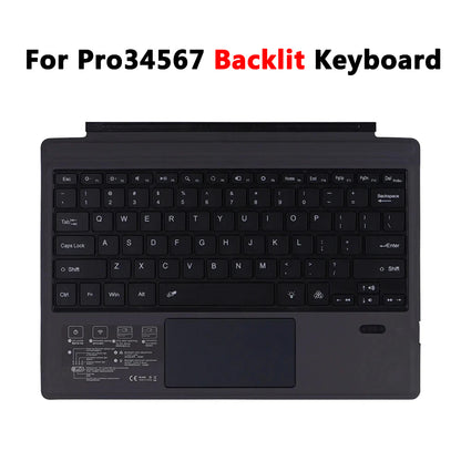 Backlit Keyboard with Trackpad for Microsoft Surface Pro 3-9 and Surface Pro X – Multilingual Support (Arabic, Spanish, Korean, Hebrew, Russian, Portuguese)