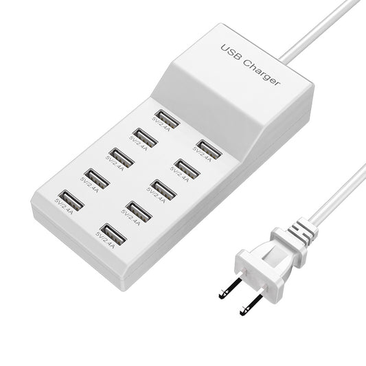 10-Port USB Charging Station – 50W Multi-Device USB Hub Adapter for iPhone, Samsung, Xiaomi, Huawei