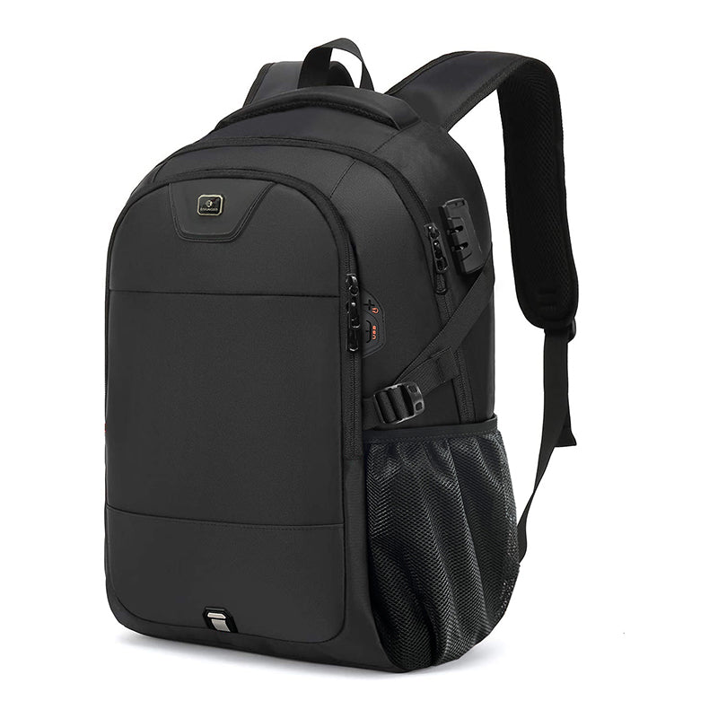 Fashionable Black Backpack for Men and Women – Large Capacity, Anti-Theft, Waterproof Laptop Bag with USB Charging Port