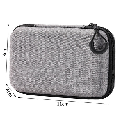 Small Earphone Storage Bag – Hard Shell Data Cable Organizer Mini Tech Gadget Case