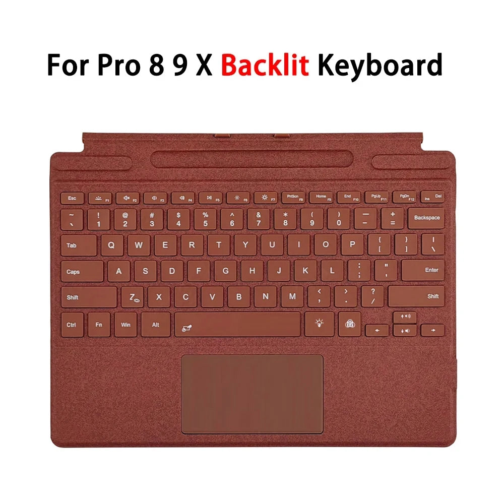 Backlit Keyboard with Trackpad for Microsoft Surface Pro 3-9 and Surface Pro X – Multilingual Support (Arabic, Spanish, Korean, Hebrew, Russian, Portuguese)