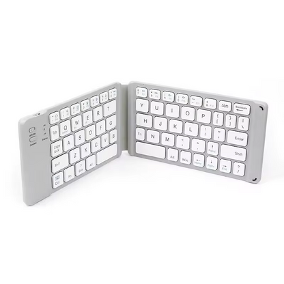 Folding Bluetooth Keyboard with Touchpad – Wireless Rechargeable Foldable Keyboard for iOS, Android, Windows, Supports 3 Devices