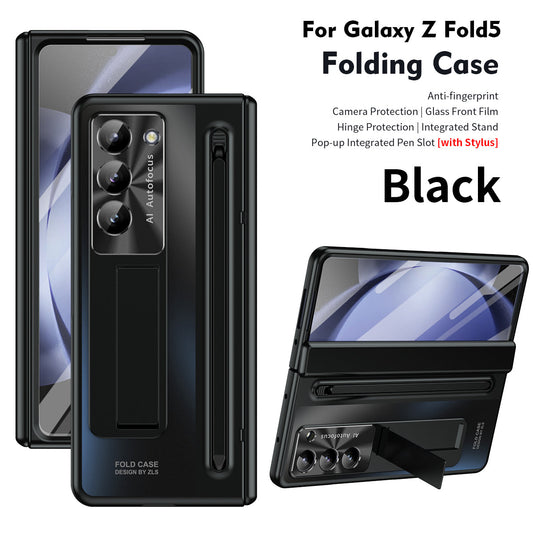 Armor Electroplated Anti-fall Protective Phone Case With Pen Tray Shell and Film For Samsung Galaxy Z Fold5 Fold4