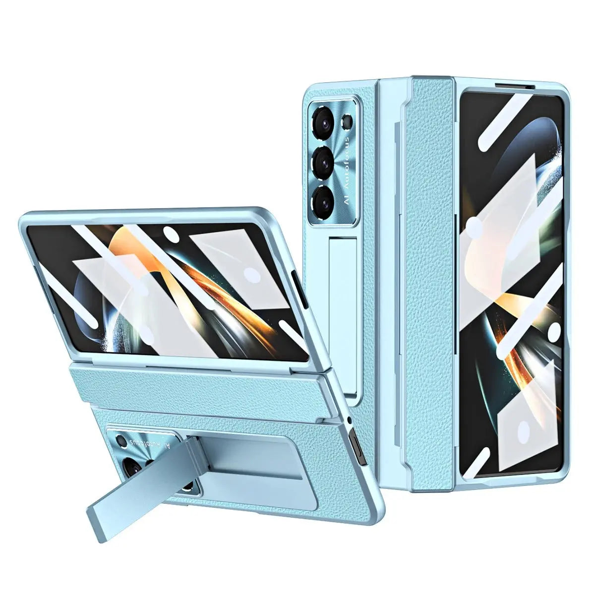 Galaxy Z Fold 6 Luxury Leather Kickstand Case - Fold Case