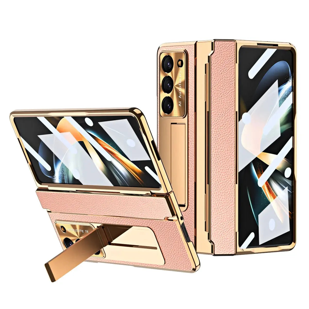 Galaxy Z Fold 6 Luxury Leather Kickstand Case - Fold Case