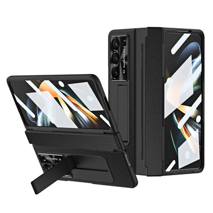 Galaxy Z Fold 6 Luxury Leather Kickstand Case - Fold Case