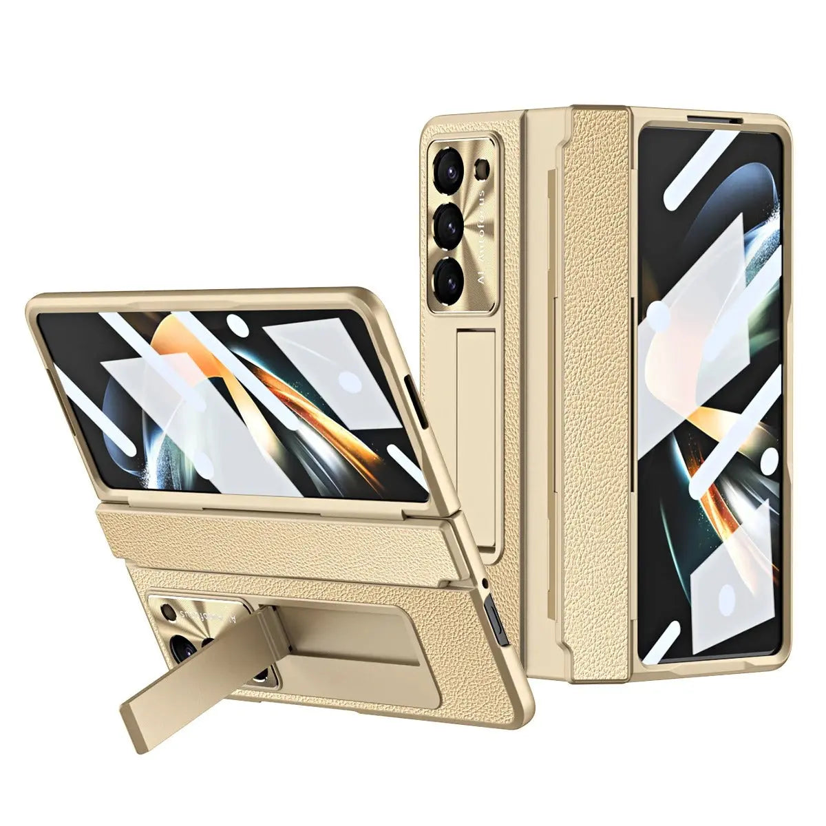 Galaxy Z Fold 6 Luxury Leather Kickstand Case - Fold Case