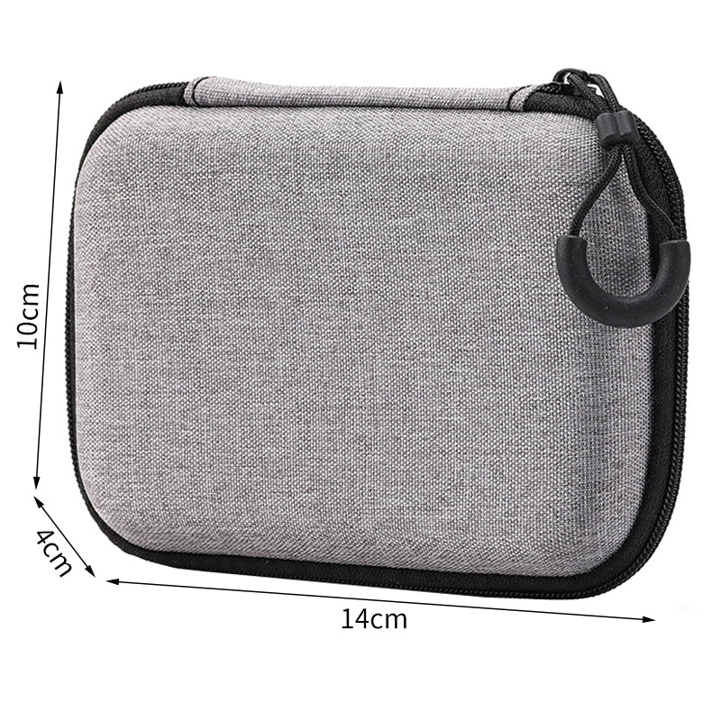 Small Earphone Storage Bag – Hard Shell Data Cable Organizer Mini Tech Gadget Case