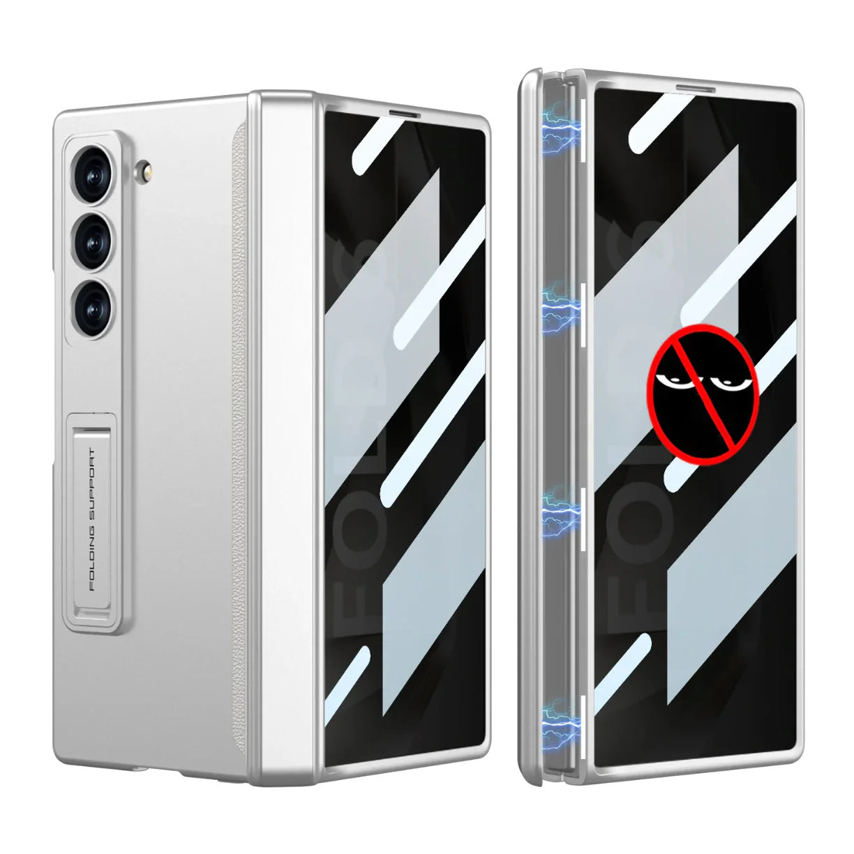 Magnetic Hinge Hidden Bracket Case with Back Screen Protector for Galaxy Z Fold Series - All-Inclusive Protection