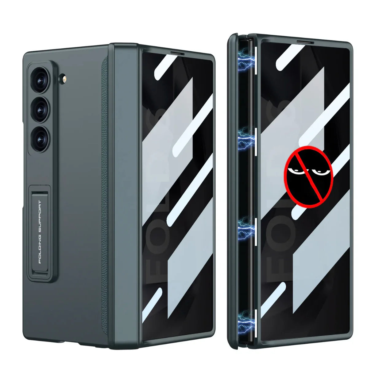 Magnetic Hinge Hidden Bracket Case with Back Screen Protector for Galaxy Z Fold Series - All-Inclusive Protection