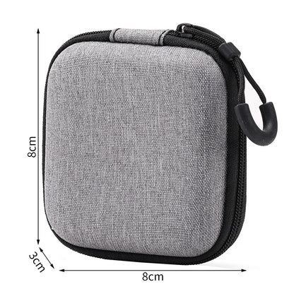 Small Earphone Storage Bag – Hard Shell Data Cable Organizer Mini Tech Gadget Case