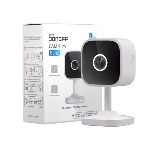 SONOFF CAM Slim Gen2 Smart Home Security Camera – 1080P, Human & Motion Detection, Night Vision, Two-Way Audio, Compatible with Google & Alexa