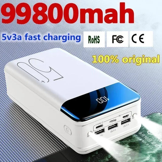 Upgraded 98000/100000mAh Fast Charging Power Pack – Large Capacity Universal Mobile Power Bank, 5V Speed Charging