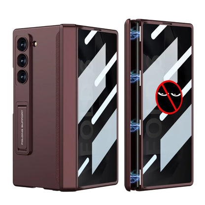 Magnetic Hinge Hidden Bracket Case with Back Screen Protector for Galaxy Z Fold Series - All-Inclusive Protection